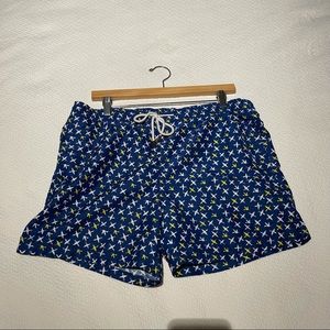 Blue with duck design swimming trunks